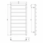 Полотенцесушитель водяной DEFFI Трапеция 500x1000 мм