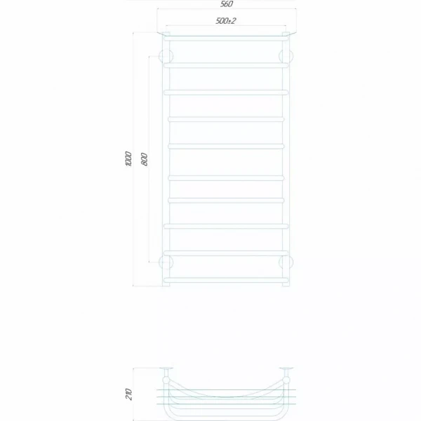 Полотенцесушитель водяной DEFFI Юность 500x1000 мм