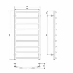 Полотенцесушитель электрический DEFFI Классик 500x1000 110 Вт хромированный левый
