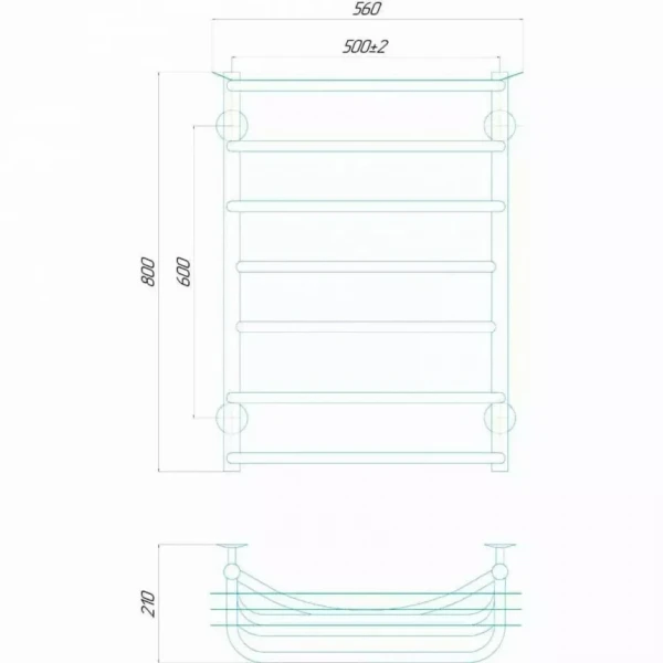 Полотенцесушитель водяной DEFFI Юность 500x800 мм