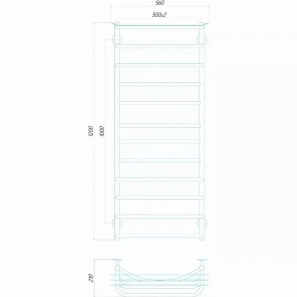 Полотенцесушитель водяной DEFFI Юность 500x1200 мм