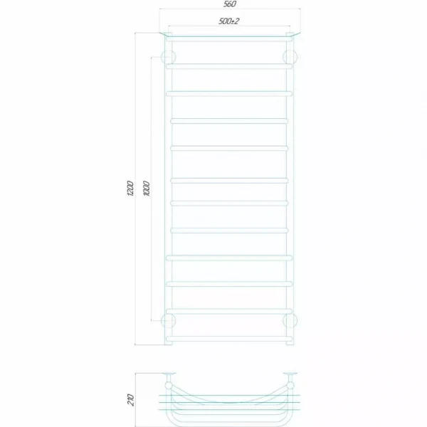 Полотенцесушитель водяной DEFFI Юность 500x1200 мм