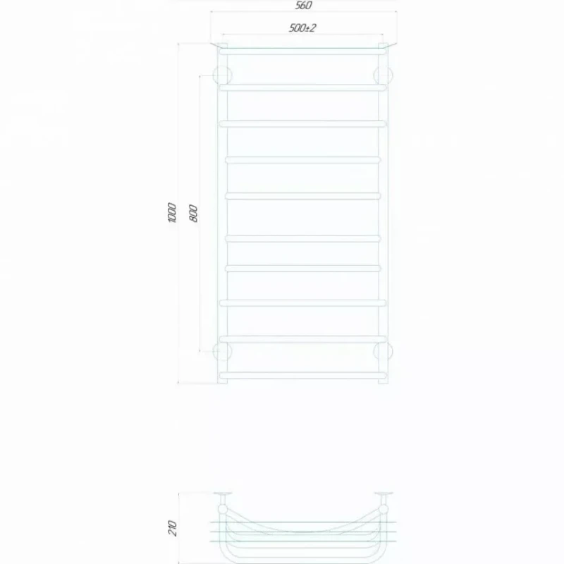 Рушникосушарка електрична Deffi Юність 500x1000 правий, 130 Вт, хром
