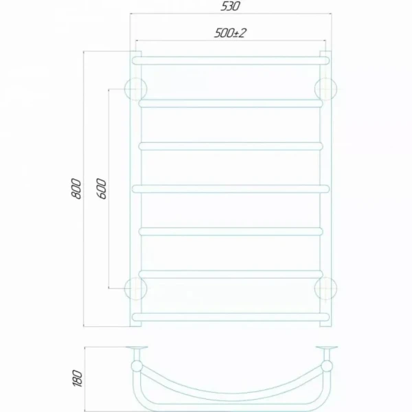 Полотенцесушитель электрический DEFFI Аквамикс 500x800 60 Вт левый белый