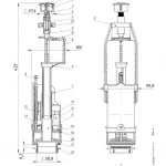 Зливний механізм бачка унітазу Kronoplast КС 2 з подвійним зливом (BD2R0510)