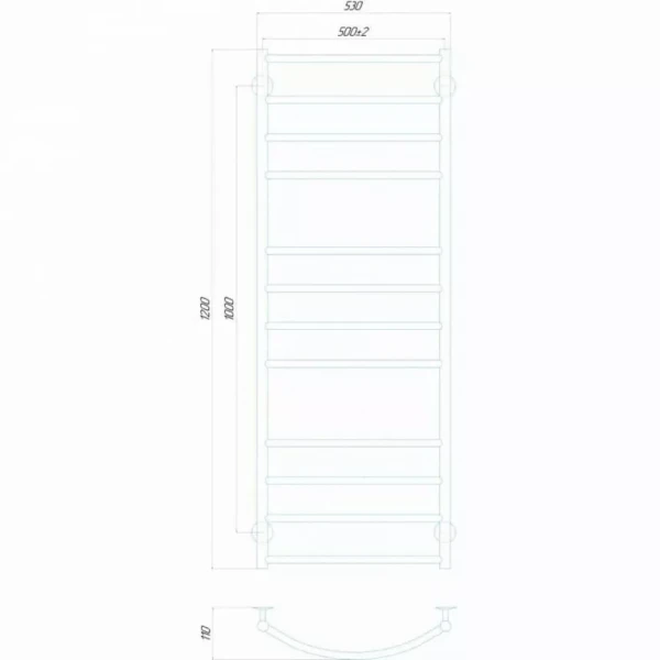 Полотенцесушитель водяной Deffi Классик Элит 500x1200 мм