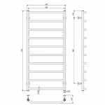 Полотенцесушитель электрический Deffi Трапеция 500x1000 мм 120 Вт хромированная правая