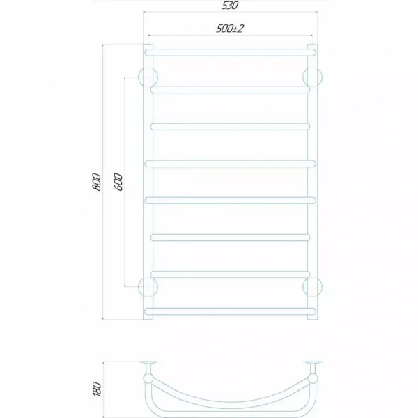 Полотенцесушитель электрический DEFFI Аквамикс 500x800 мм 60 Вт правая белая