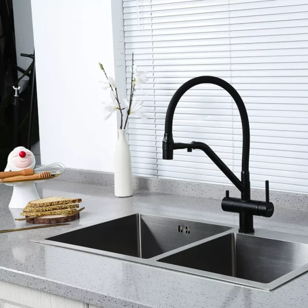 Смеситель для кухни GAPPO G4398-86 черный с подключением фильтра