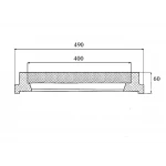 Люк РУСЛАНА прямоугольный черный 490x540 мм, крышка 400x450 мм (погрузка 1.5 т) с замком