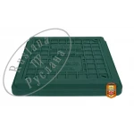 Люк ревизионный РУСЛАНА зеленый прямоугольный 490*540 мм крышка 400*450 мм с замком нагрузки 1.5 т