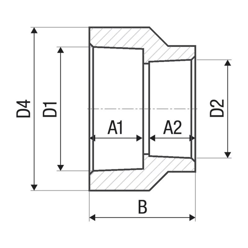 Муфта переходная ITAL PPR 40 x 32 мм