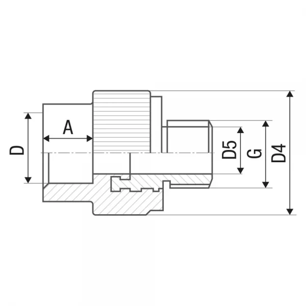 Муфта PP-r із зовнішньою різьбою ITAL 25 мм х 3/4