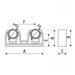 Кріплення подвійне PP-r ITAL 20 x 20 мм