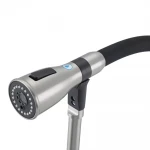 Смеситель для кухни GAPPO G4399-75 однорычажный под осмос с высоким силиконовым изливом нержавеющая сталь крепление гайкой диаметр 35 мм сатин/черный