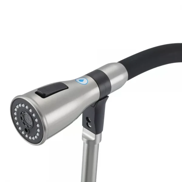 Смеситель для кухни GAPPO G4399-75 однорычажный под осмос с высоким силиконовым изливом нержавеющая сталь крепление гайкой диаметр 35 мм сатин/черный