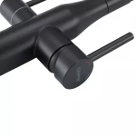 Смеситель для кухни GAPPO G4399-66 под осмос однорычажный с высоким силиконовым изливом из нержавеющей стали черный крепеж гайкой Ø35