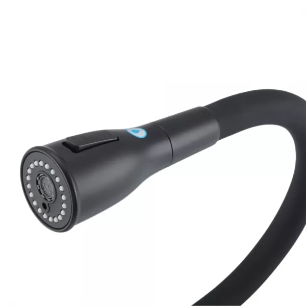 Смеситель для кухни GAPPO G4399-66 под осмос однорычажный с высоким силиконовым изливом из нержавеющей стали черный крепеж гайкой Ø35