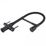 Смеситель для кухни GAPPO G4399-76 однорычажный под осмос с высоким силиконовым изливом нержавеющая сталь черный крепеж гайкой Ø35