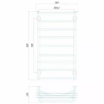 Полотенцесушитель электрический DEFFI Юность 500x900 мм левая 118 Вт