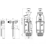 Комплект механізму бачка унітазу Kronoplast BK2R1110 з подвійним зливом, 1/2