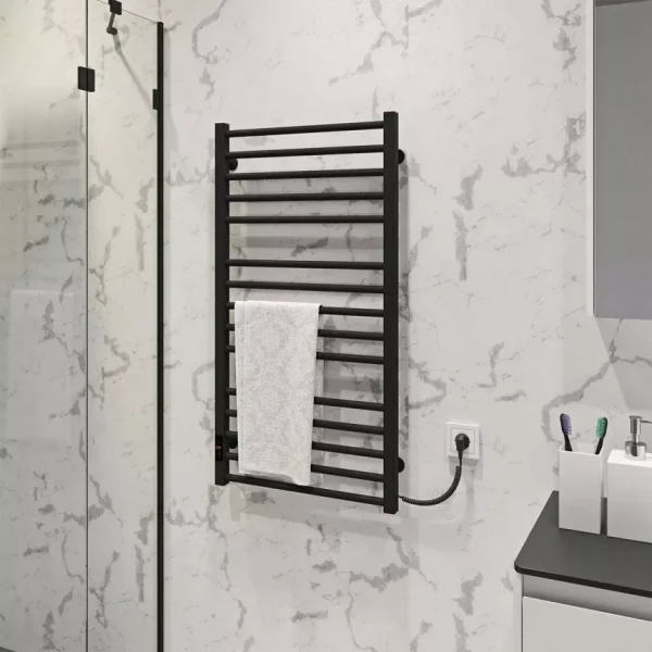 Полотенцесушитель электрический Deffi Lima 400х1000 правый 154 Вт черный