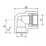Кутник 90° PP-r з внутрішньою різьбою ITAL 32 мм x 1