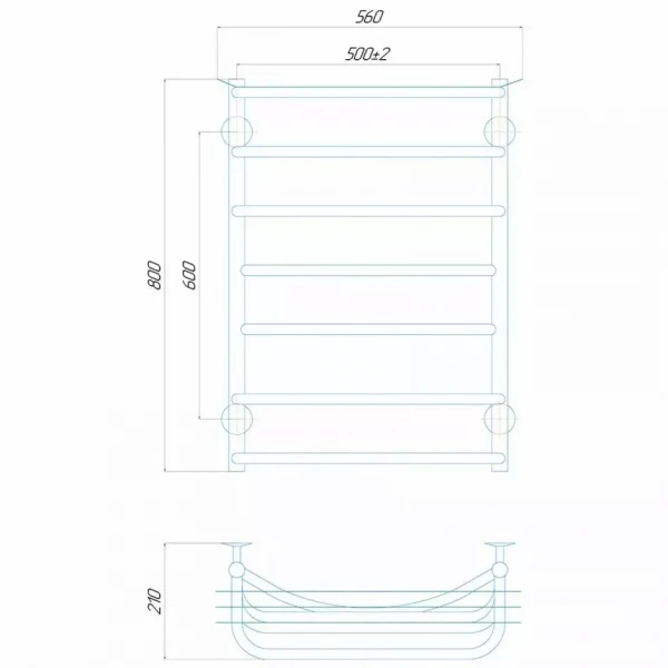 Полотенцесушитель электрический DEFFI Юность 500x800 левая 118 Вт