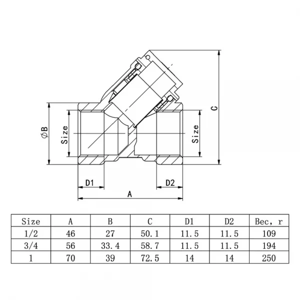 Фільтр механічного очищення косий ITAL 1
