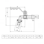 Водорозбірний кран зі штуцером ITAL PN40 1/2