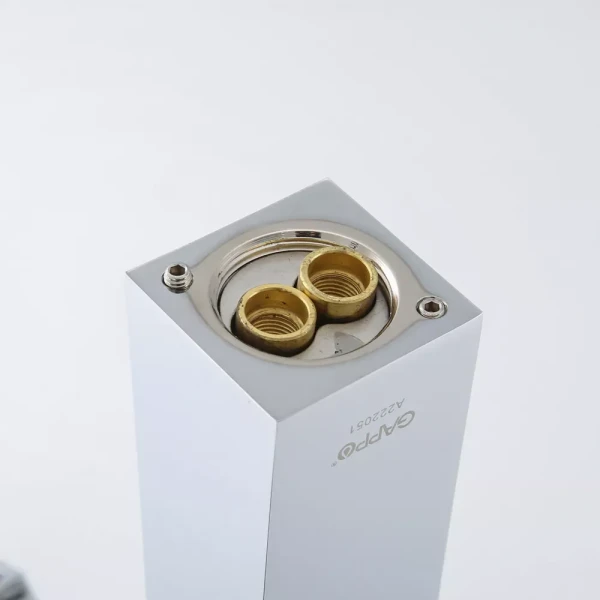 Смеситель для умывальника GAPPO G1007-81 однорычажный с литым изливом латунный хромированный крепеж гайкой Ø35