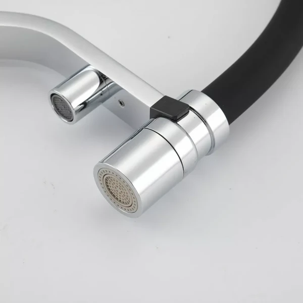 Смеситель для кухни GAPPO G4395-60 под осмос однорычажный с высоким силиконовым изливом хромированный/черный с латунной шпилькой картридж 90° Ø35
