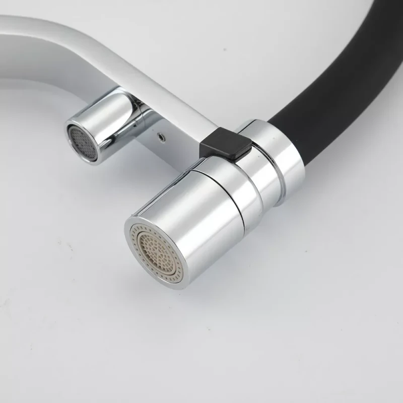 Смеситель для кухни GAPPO G4395-60 под осмос однорычажный с высоким силиконовым изливом хромированный/черный с латунной шпилькой картридж 90° Ø35