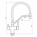 Смеситель для кухни GAPPO G4395-60 под осмос однорычажный с высоким силиконовым изливом хромированный/черный с латунной шпилькой картридж 90° Ø35
