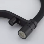 Смеситель для кухни GAPPO G4395-66 однорычажный с высоким силиконовым изливом черный, крепление шпилькой, картридж 90° Ø35