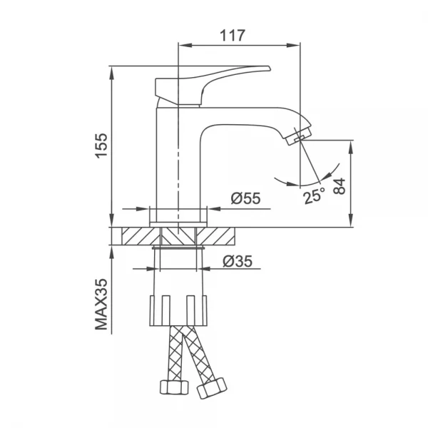 Смеситель для умывальника FRAP F1075-9