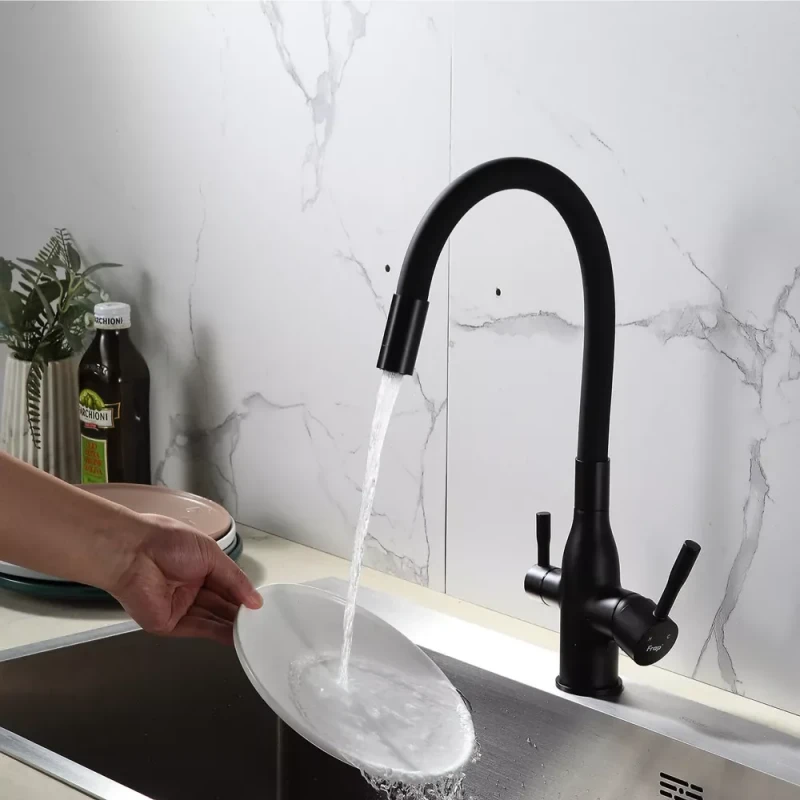 Смеситель для кухни FRAP F4396-6 с гибким изливом под фильтр
