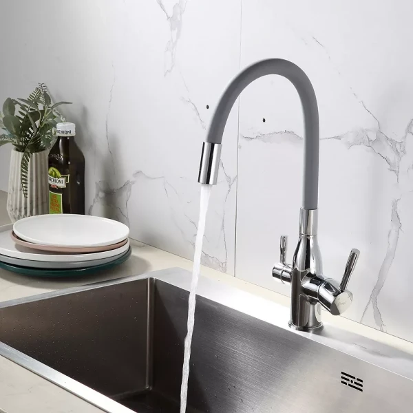 Смеситель для кухни под фильтр FRAP F4396 с гибким изливом