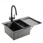 Кухонна мийка GAPPO GS7850-6L накладна 780x500 мм, поверхня PVD, чаша лівая