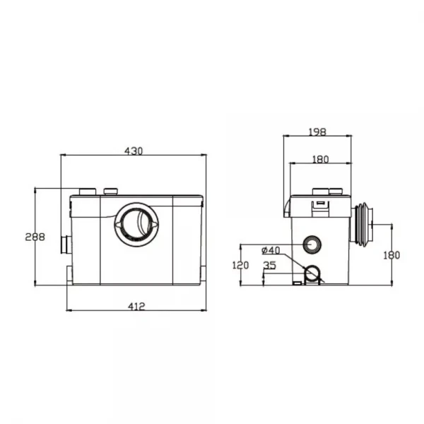 Канализационная установка SHIMGE WT 500A 0.5 кВт (максимальная высота 9 м, максимальная производительность 125 л/мин)