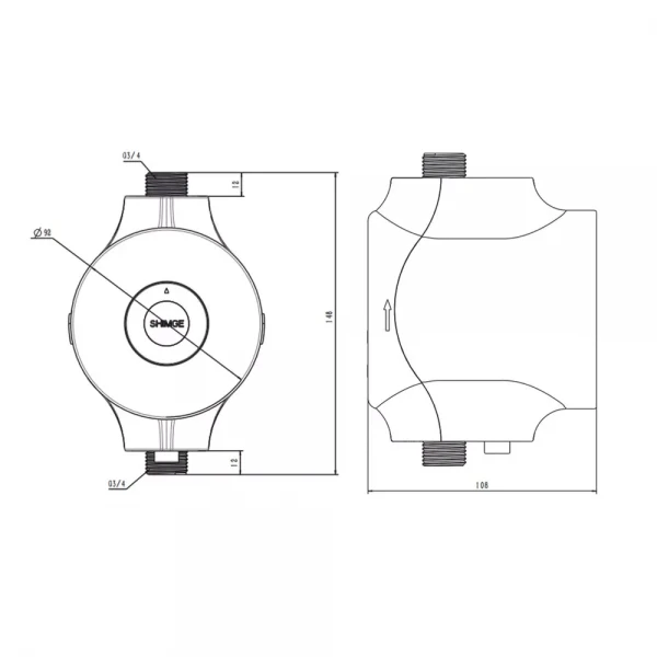 Рециркуляционный насос SHIMGE HBS24-12, Hmax 12 м, Qmax 1.38м³