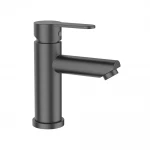 Смеситель для умывальника WEZER EKO1A-09 однорычажный литой излив нержавеющая сталь крепление гайкой гангрей Ø35