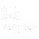 Смеситель для ванны WEZER PRO3B-02 однорычажный с коротким изливом из евро переключателем нержавеющая сталь