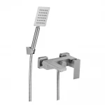 Смеситель для ванны WEZER PRO3B-02 однорычажный с коротким изливом из евро переключателем нержавеющая сталь