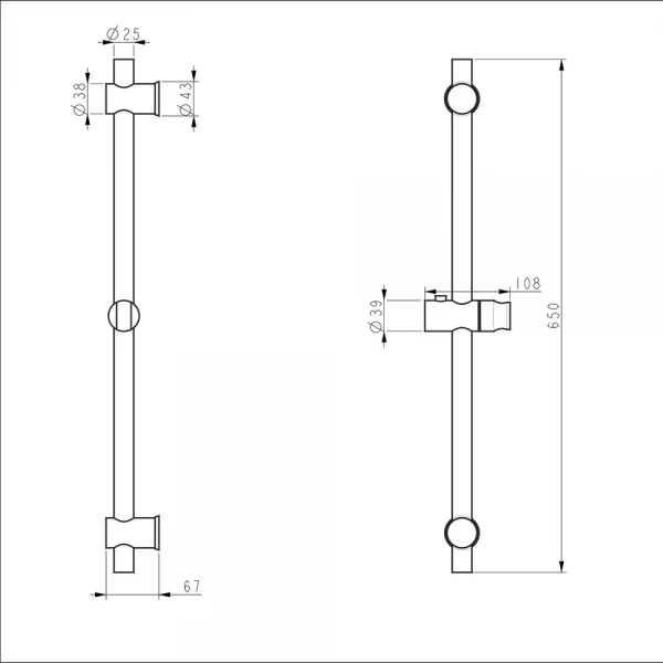 Душевая стойка WEZER STK-01-B из нержавеющей стали черная