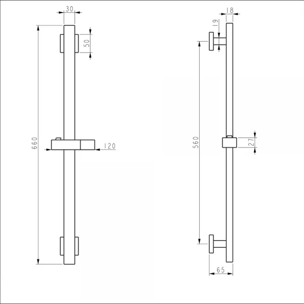 Душевая стойка WEZER STK-02-B из нержавеющей стали черная