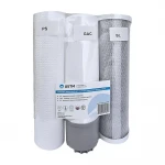 Комплект картриджей USTM Хлор 1-3 (ППР 5 мкм + активированный уголь + прессованный уголь)