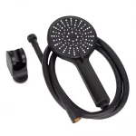Душевой набор WEZER WKY-538 черный (лейка 5 режимов, шланг, крепление лейки)