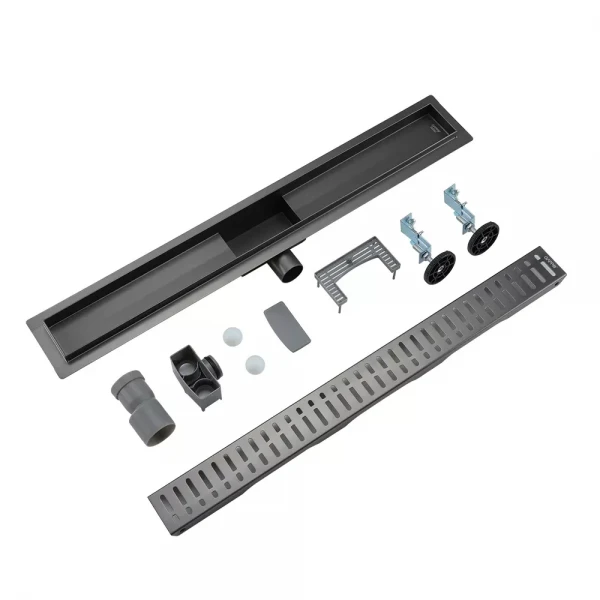 G88007-39 Душовий трап 800 мм Gun Grey комбінований гідрозатвор (блістер) {5/1}