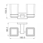 Стакан двойной для зубных щеток GAPPO G0708-9 оружейная сталь.